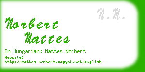 norbert mattes business card